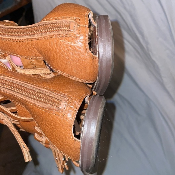 Sam Edelman Griffen Gladiator Fringe Leather Boho Thong Sandals size 9 Brown - Picture 14 of 16